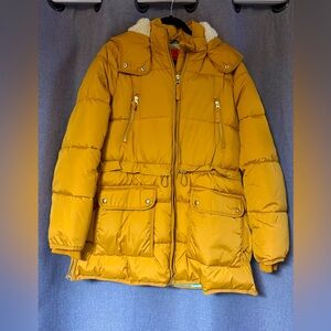 J Crew Mustard Yellow Puffer Jacket Medium NWT